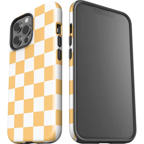 Yellow and White Checkerboard iPhone 15 Pro Max Impact Case